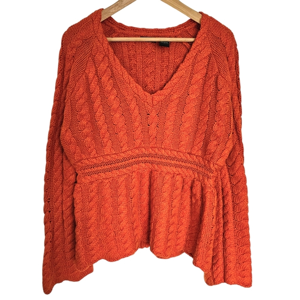 Moda International orange cinched waist sweater